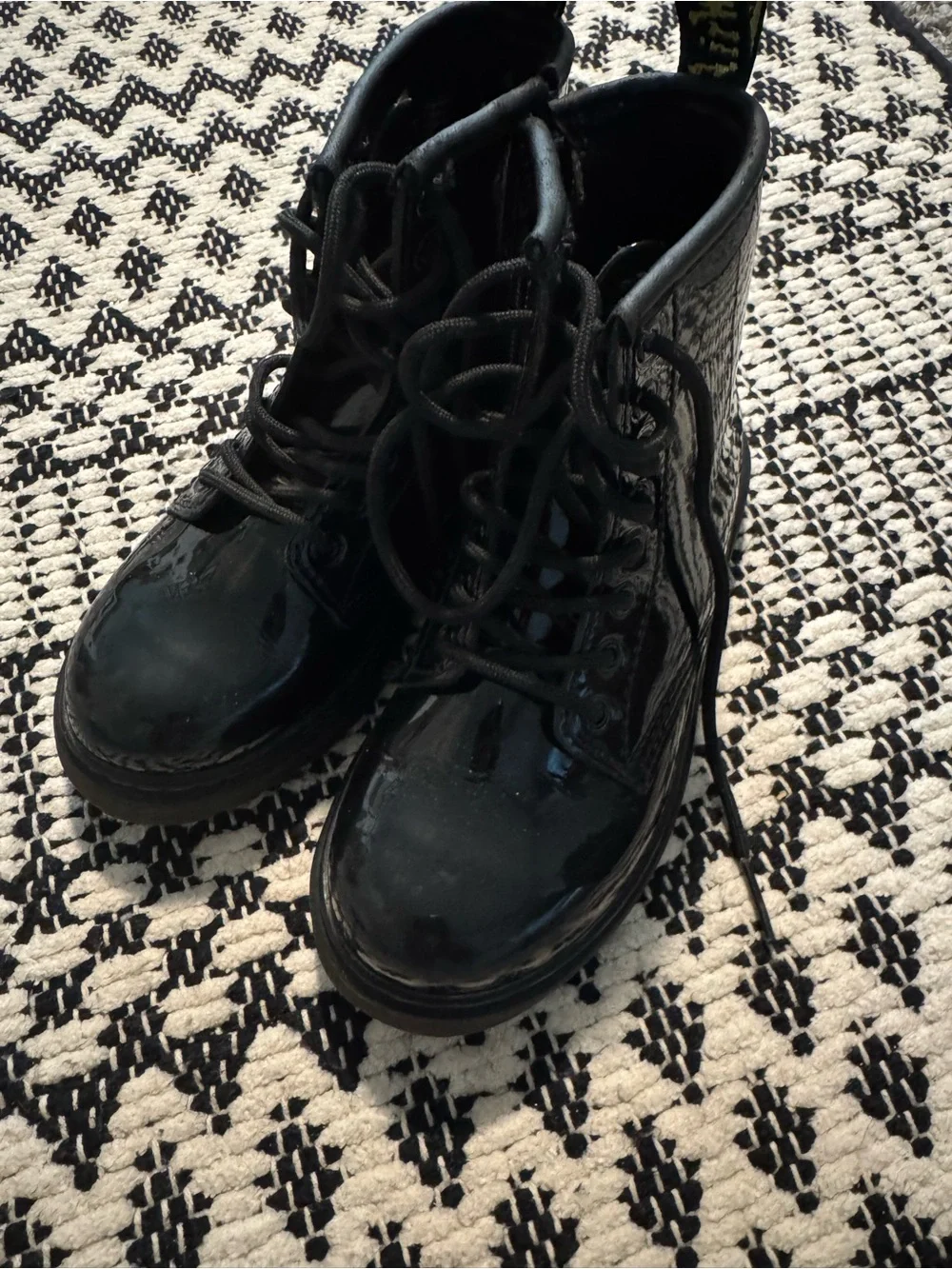 Dr. Martens Black Patent Lace-Up Boots